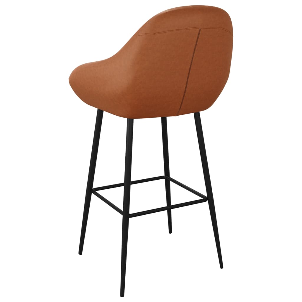vidaXL Barhocker 2 Stk. Hellbraun Kunstleder