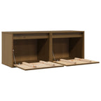 vidaXL Wandschränke 2 Stk. Honigbraun 45x30x35 cm Massivholz Kiefer