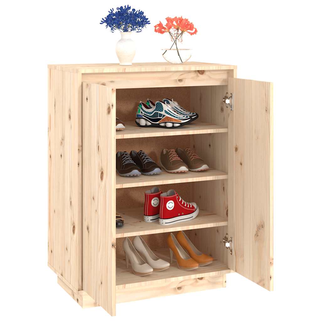 vidaXL Schuhschrank 60x35x80 cm Massivholz Kiefer