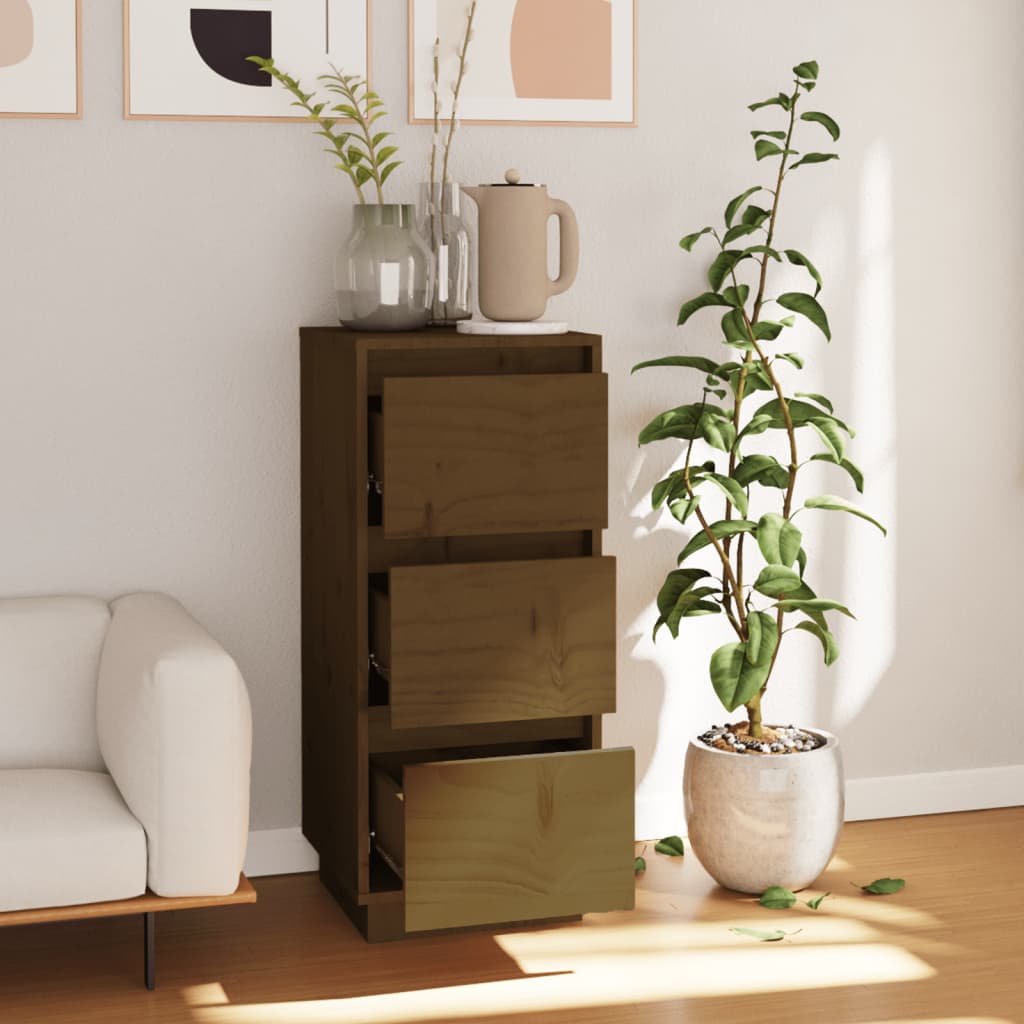 vidaXL Sideboard Honigbraun 32x34x75 cm Massivholz Kiefer