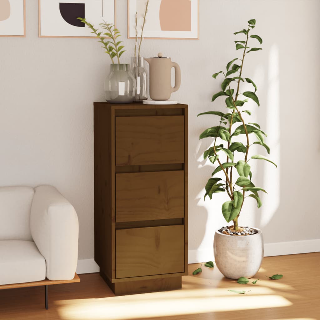 vidaXL Sideboard Honigbraun 32x34x75 cm Massivholz Kiefer