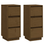 vidaXL Sideboards 2 Stk. Honigbraun 32x34x75 cm Massivholz Kiefer