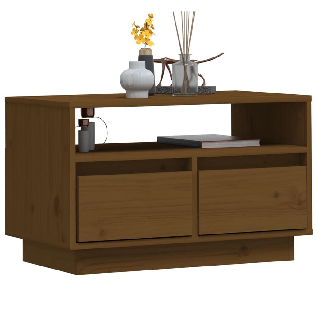 vidaXL TV-Schrank Honigbraun 60x35x37 cm Massivholz Kiefer