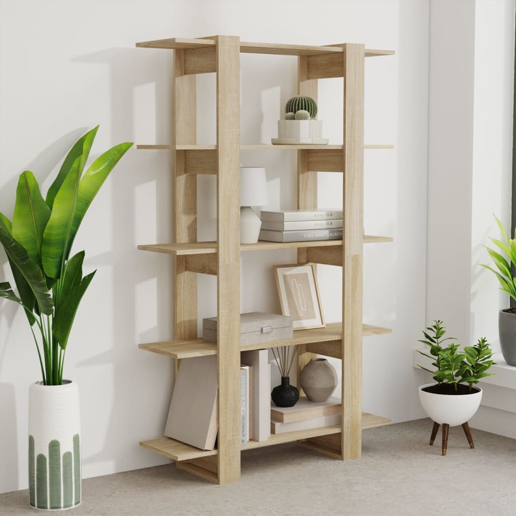 vidaXL Bücherregal/Raumteiler Sonoma-Eiche 100×30×160 cm