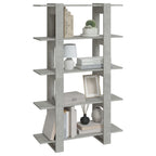 vidaXL Bücherregal/Raumteiler Betongrau 100x30x160 cm
