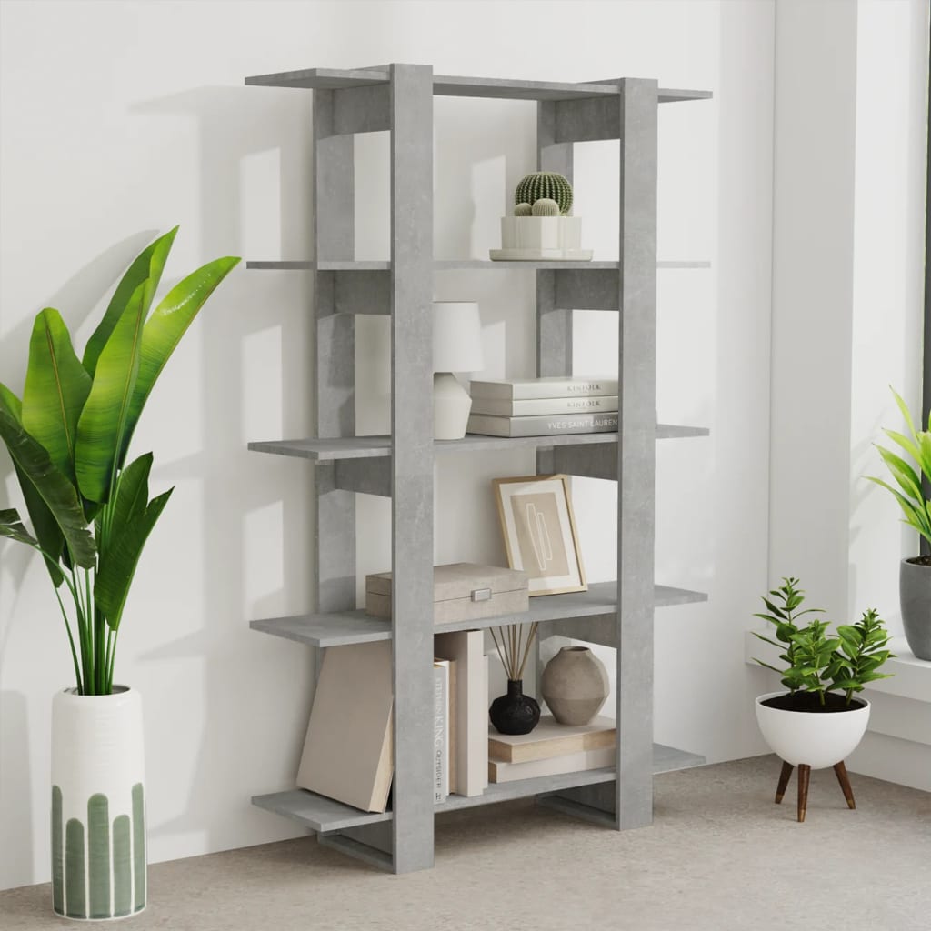 vidaXL Bücherregal/Raumteiler Betongrau 100x30x160 cm