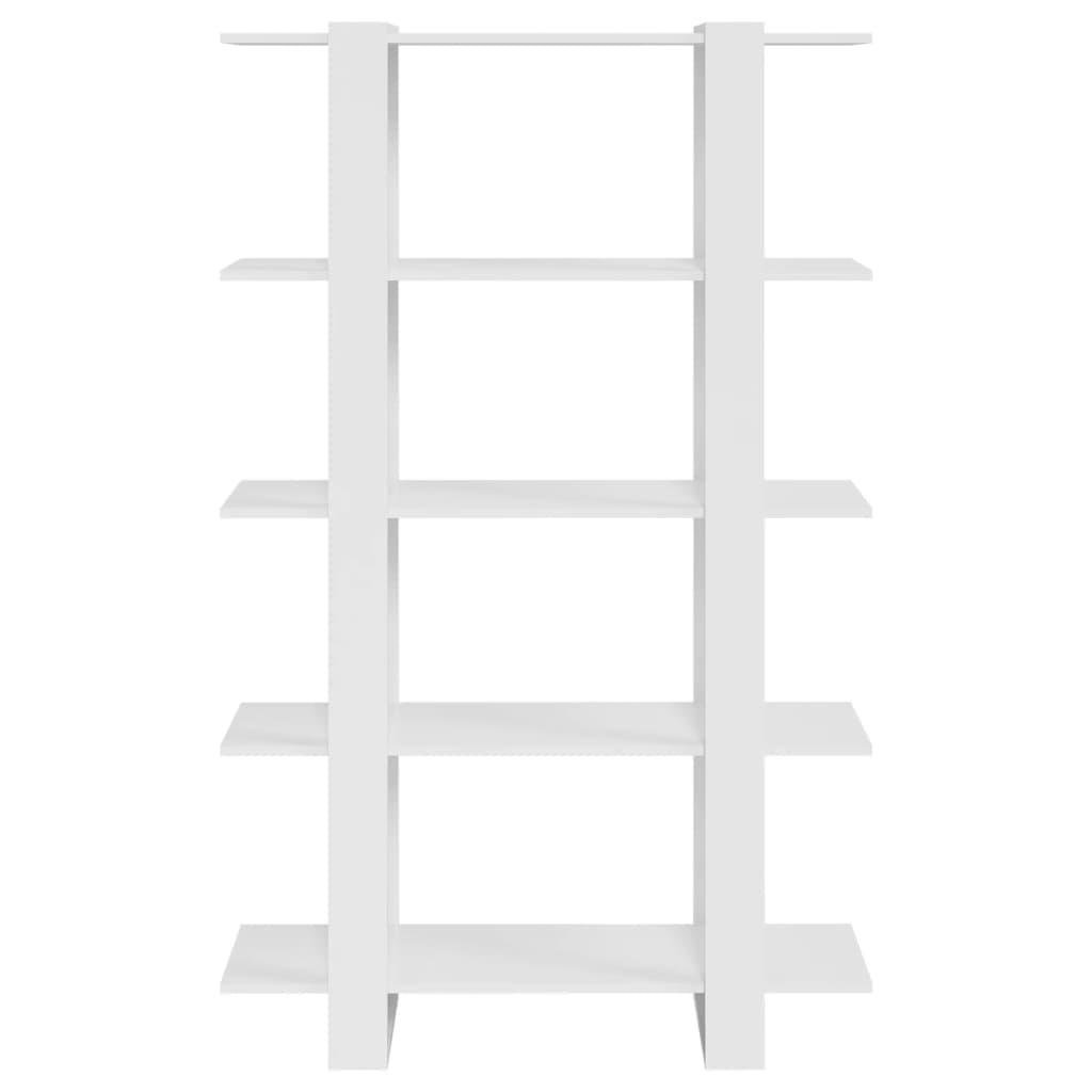 vidaXL Bücherregal/Raumteiler Hochglanz-Weiß 100x30x160 cm