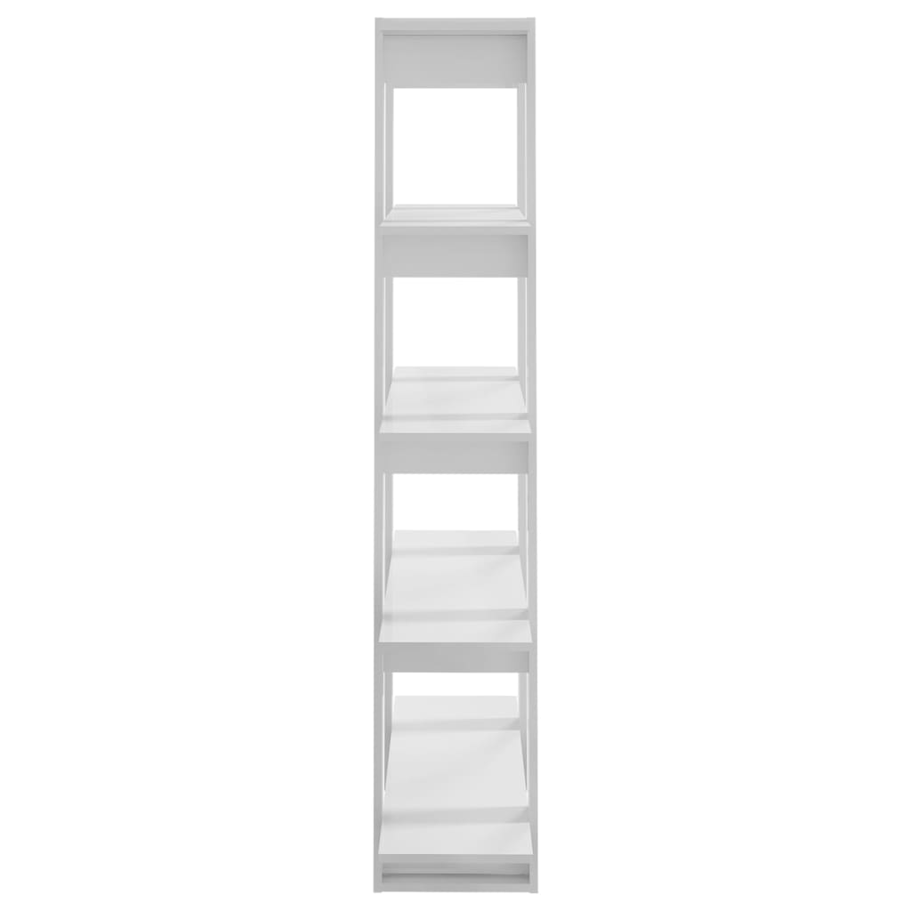 vidaXL Bücherregal/Raumteiler Hochglanz-Weiß 100x30x160 cm