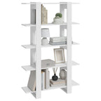vidaXL Bücherregal/Raumteiler Hochglanz-Weiß 100x30x160 cm