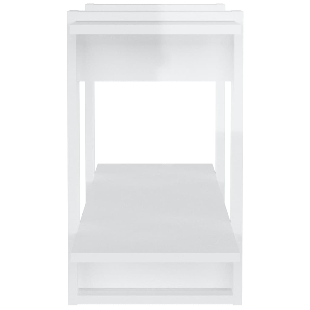 vidaXL Bücherregal Hochglanz-Weiß 100x30x51 cm Holzwerkstoff