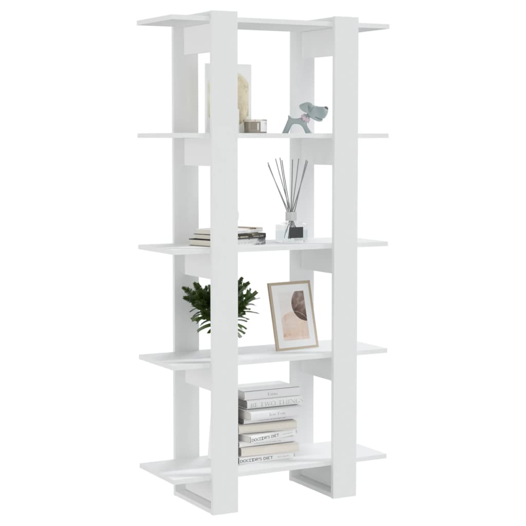 vidaXL Bücherregal/Raumteiler Weiß 80x30x160 cm Holzwerkstoff