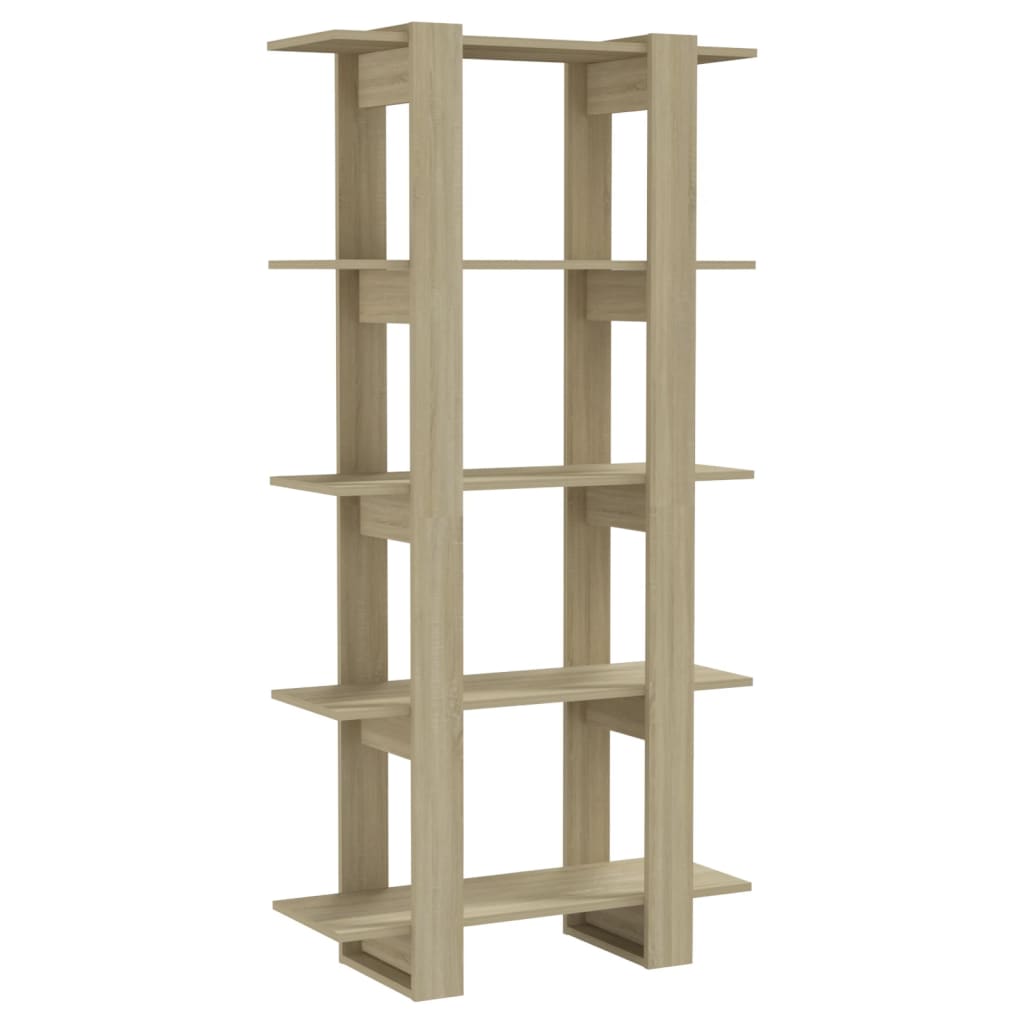 vidaXL Bücherregal/Raumteiler Sonoma-Eiche 80x30x160 cm Holzwerkstoff
