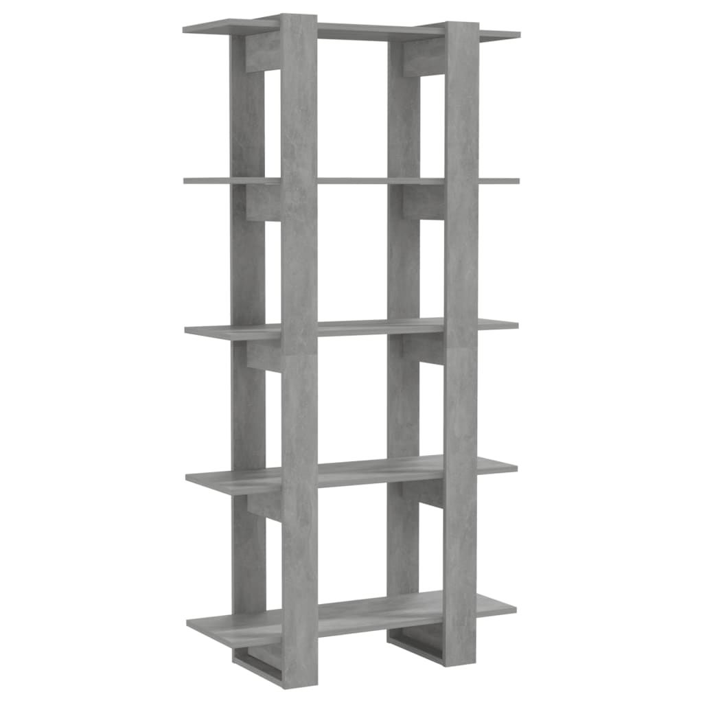 vidaXL Bücherregal/Raumteiler Betongrau 80x30x160 cm Holzwerkstoff