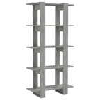 vidaXL Bücherregal/Raumteiler Betongrau 80x30x160 cm Holzwerkstoff