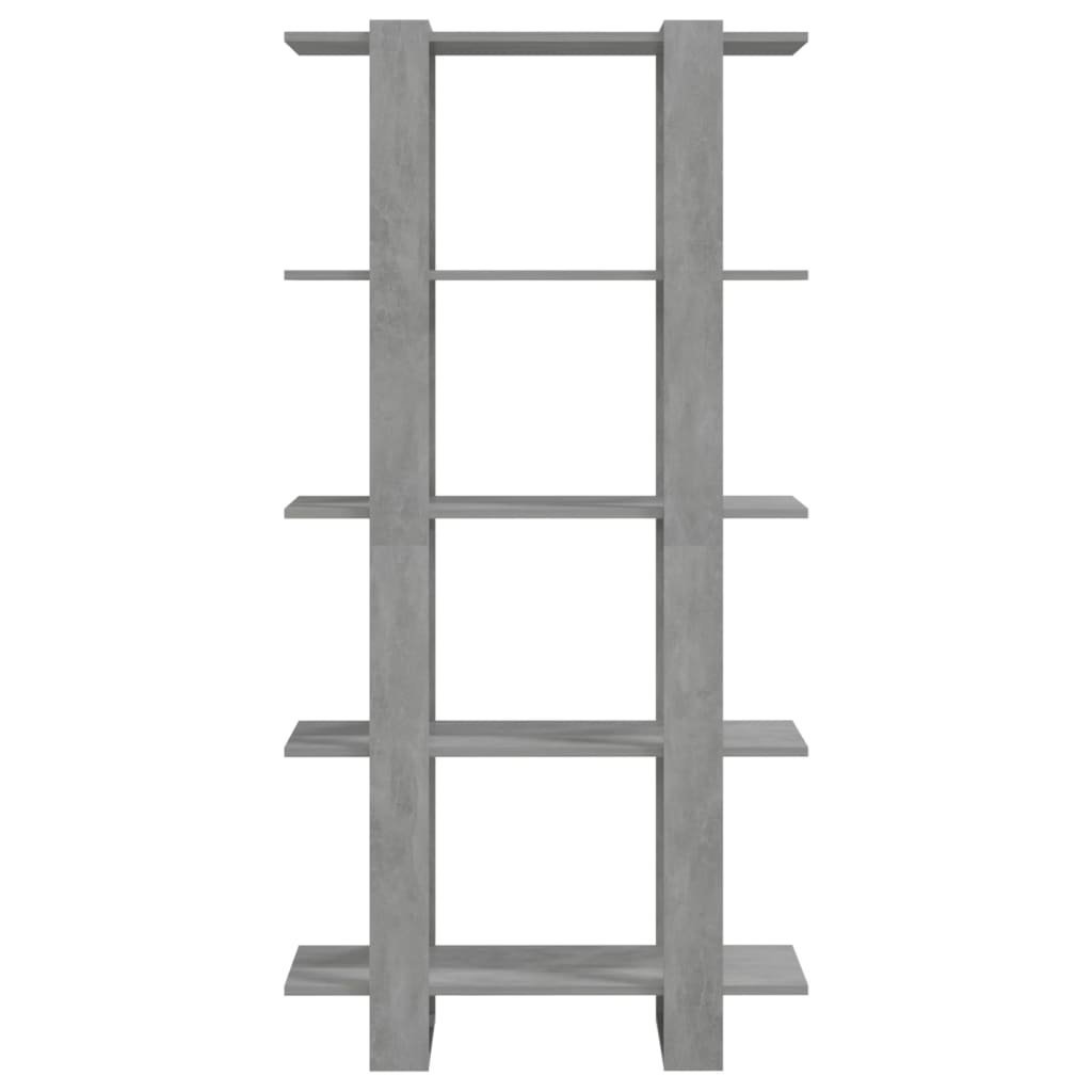 vidaXL Bücherregal/Raumteiler Betongrau 80x30x160 cm Holzwerkstoff