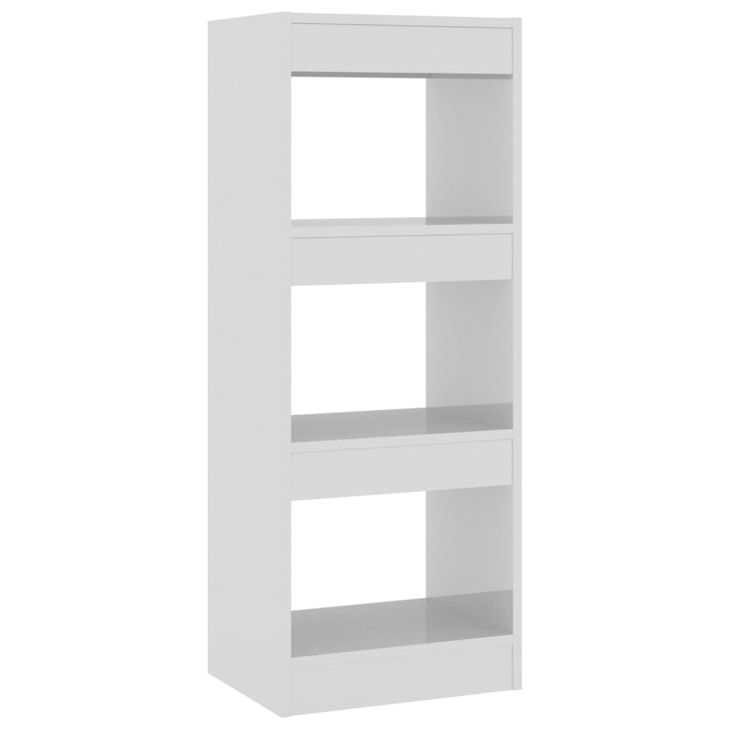 vidaXL Bücherregal/Raumteiler Hochglanz-Weiß 40x30x103cm Holzwerkstoff
