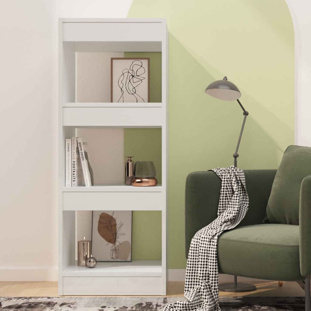 vidaXL Bücherregal/Raumteiler Hochglanz-Weiß 40x30x103cm Holzwerkstoff