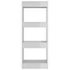 vidaXL Bücherregal/Raumteiler Hochglanz-Weiß 40x30x103cm Holzwerkstoff