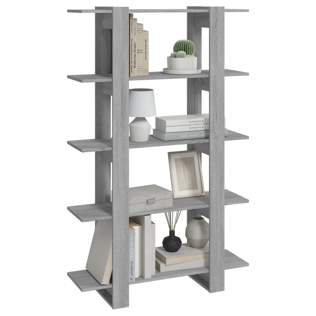 vidaXL Bücherregal/Raumteiler Grau Sonoma 100×30×160 cm