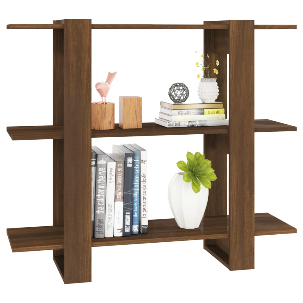 vidaXL Bücherregal/Raumteiler Braun Eichen-Optik 100x30x87 cm
