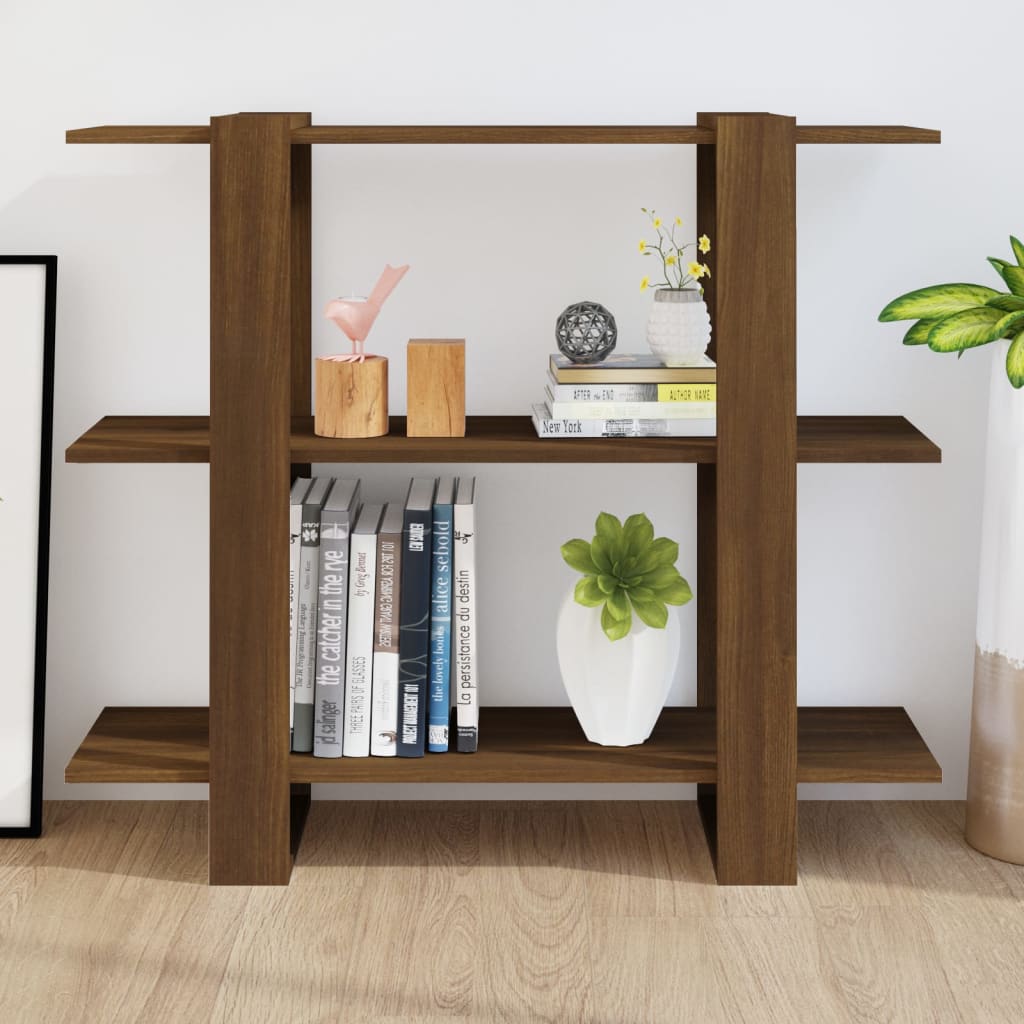 vidaXL Bücherregal/Raumteiler Braun Eichen-Optik 100x30x87 cm