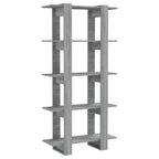 vidaXL Bücherregal/Raumteiler Grau Sonoma 80x30x160 cm Holzwerkstoff