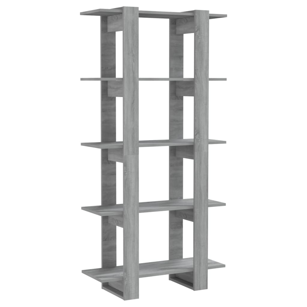 vidaXL Bücherregal/Raumteiler Grau Sonoma 80x30x160 cm Holzwerkstoff