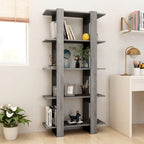 vidaXL Bücherregal/Raumteiler Grau Sonoma 80x30x160 cm Holzwerkstoff