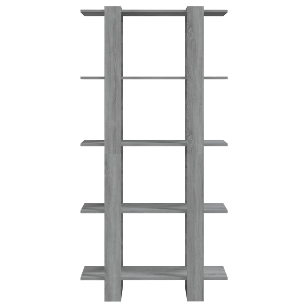 vidaXL Bücherregal/Raumteiler Grau Sonoma 80x30x160 cm Holzwerkstoff