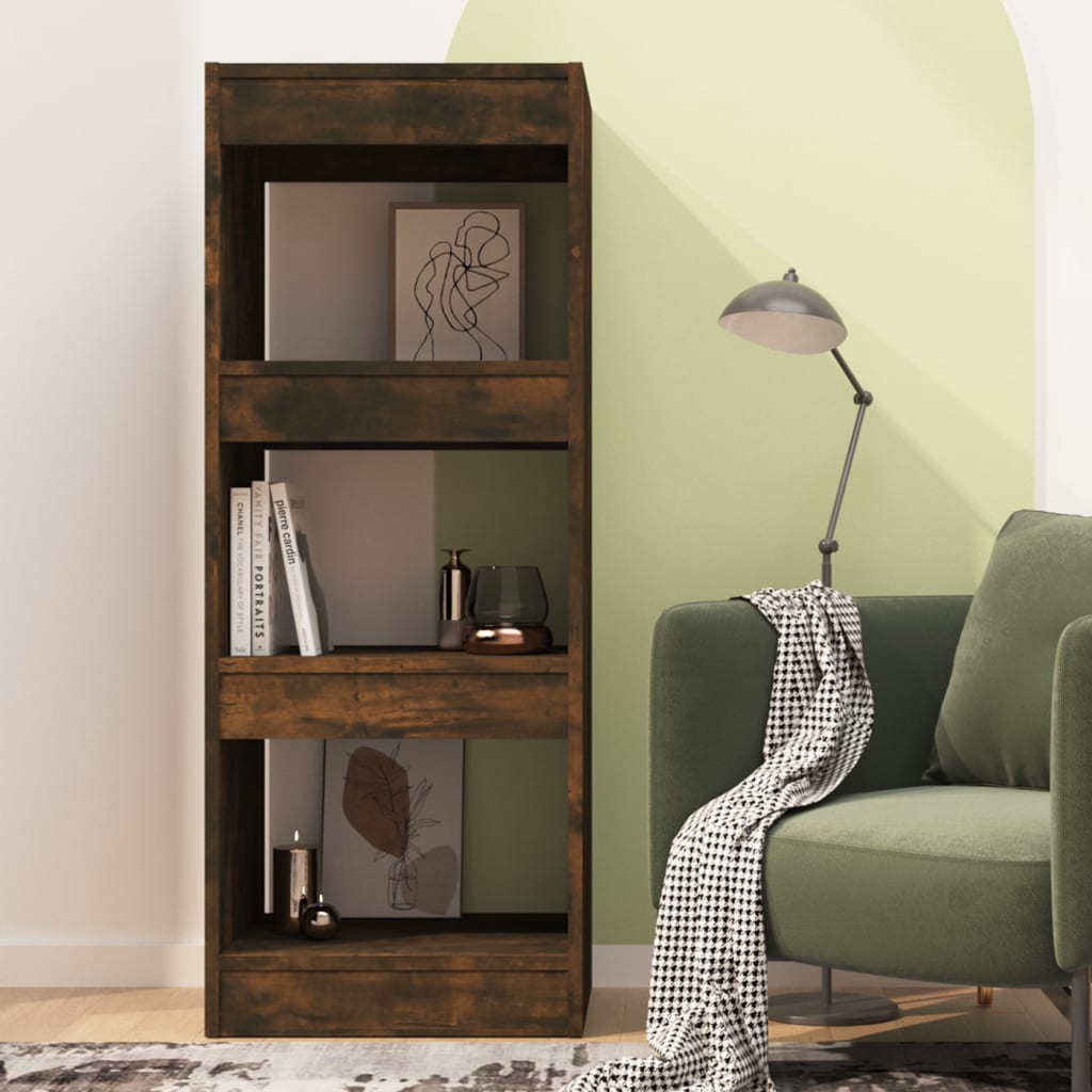 vidaXL Bücherregal/Raumteiler Räuchereiche 40x30x103 cm Holzwerkstoff