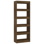 vidaXL Bücherregal/Raumteiler Braun Eiche 60x30x166 cm Holzwerkstoff