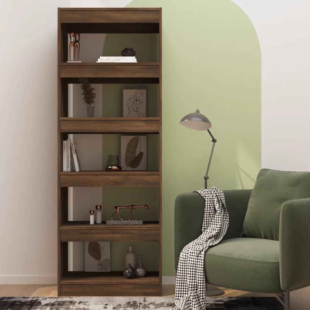 vidaXL Bücherregal/Raumteiler Braun Eiche 60x30x166 cm Holzwerkstoff