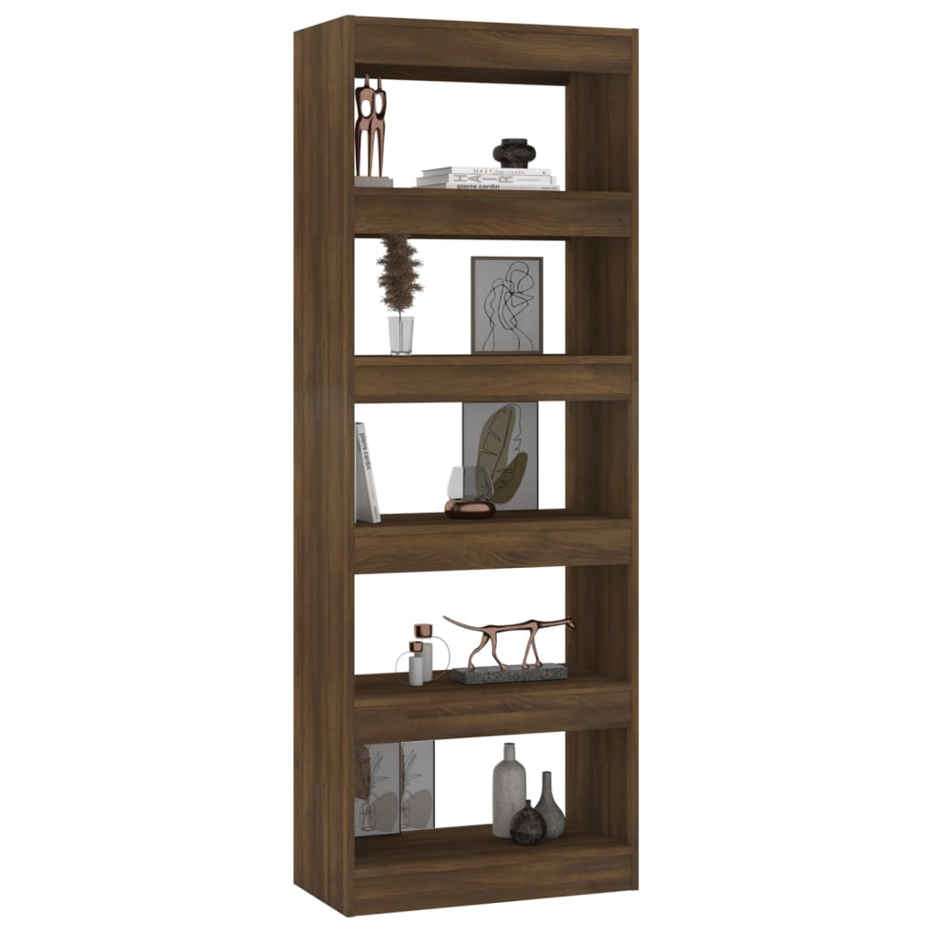 vidaXL Bücherregal/Raumteiler Braun Eiche 60x30x166 cm Holzwerkstoff