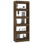 vidaXL Bücherregal/Raumteiler Braun Eiche 60x30x166 cm Holzwerkstoff