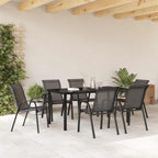 vidaXL Stapelbare Gartenstühle 6 Stk. Schwarz Textilene