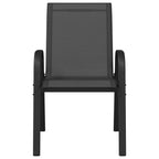 vidaXL Stapelbare Gartenstühle 6 Stk. Schwarz Textilene