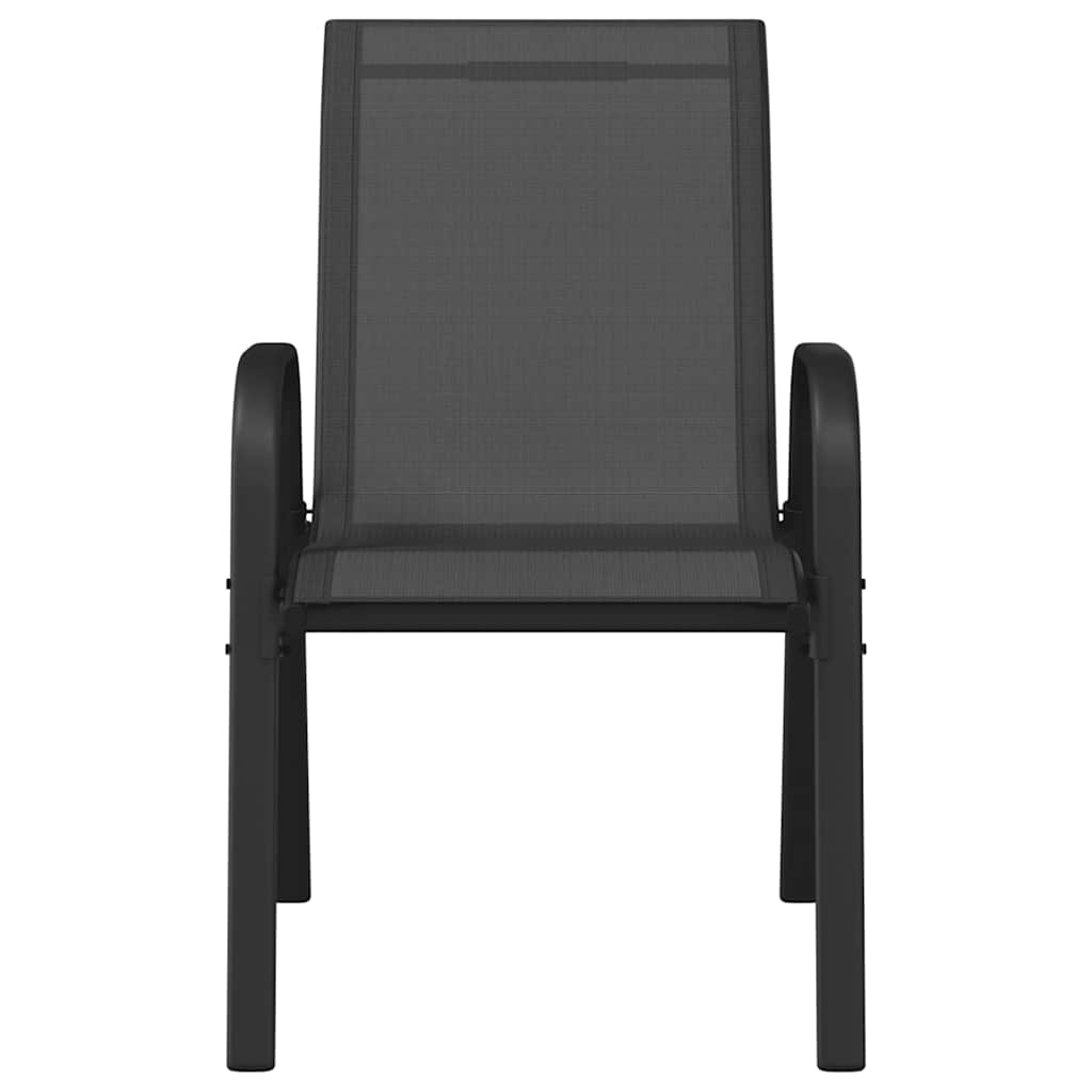 vidaXL Stapelbare Gartenstühle 6 Stk. Schwarz Textilene