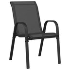 vidaXL Stapelbare Gartenstühle 6 Stk. Schwarz Textilene