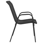 vidaXL Stapelbare Gartenstühle 6 Stk. Schwarz Textilene