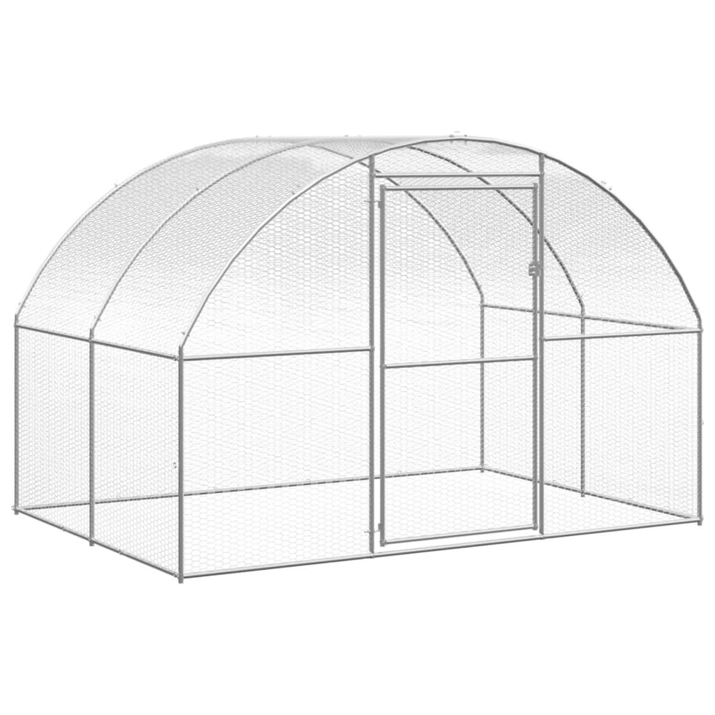 vidaXL Outdoor-Hühnerstall 3x4x2 m Verzinkter Stahl