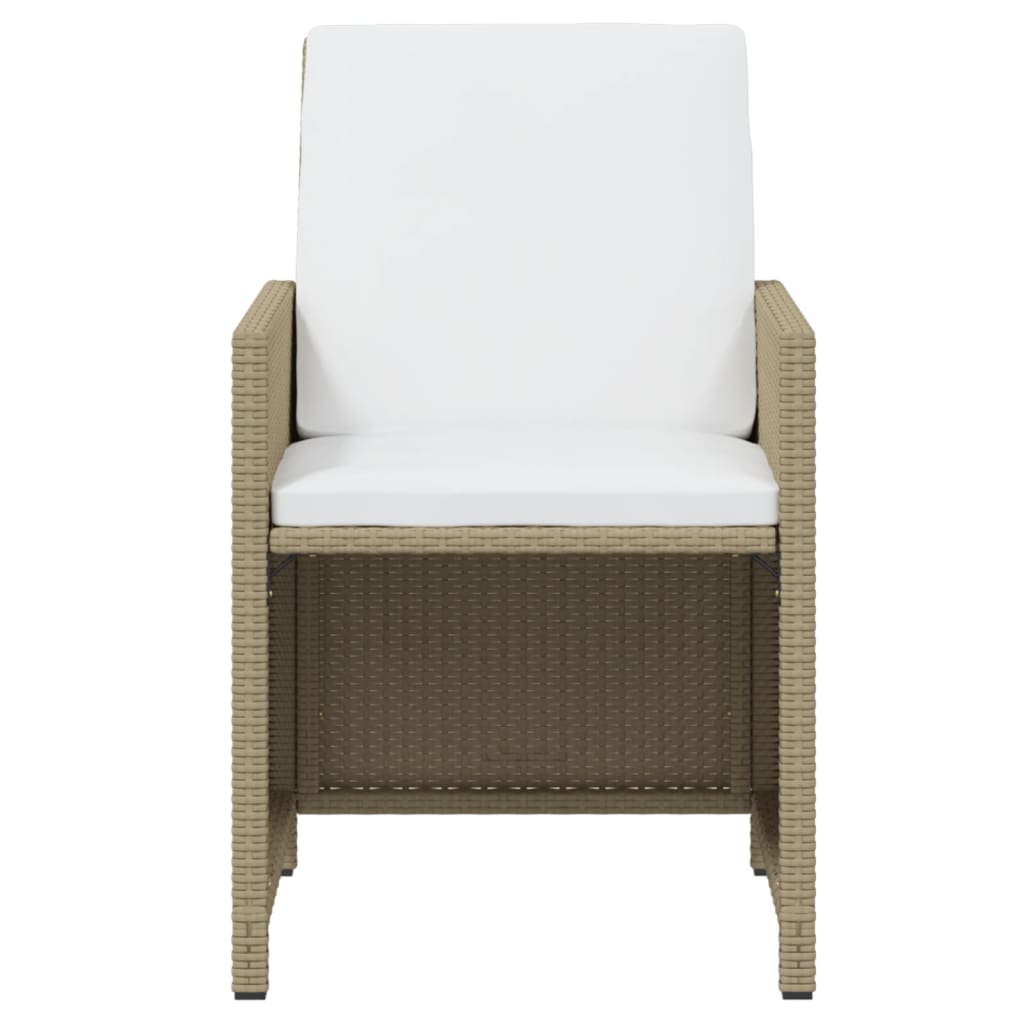 vidaXL 13-tlg. Garten-Essgruppe mit Kissen Poly Rattan Beige