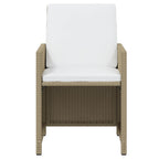 vidaXL 13-tlg. Garten-Essgruppe mit Kissen Poly Rattan Beige