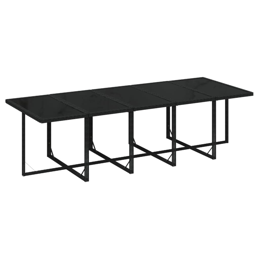 vidaXL 15-tlg. Garten-Essgruppe mit Kissen Poly Rattan Schwarz
