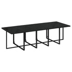 vidaXL 15-tlg. Garten-Essgruppe mit Kissen Poly Rattan Schwarz