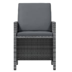 vidaXL 11-tlg. Garten-Essgruppe mit Auflagen Poly Rattan Grau