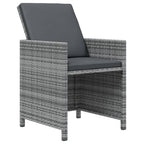 vidaXL 15-tlg. Garten-Essgruppe mit Auflagen Poly Rattan Grau