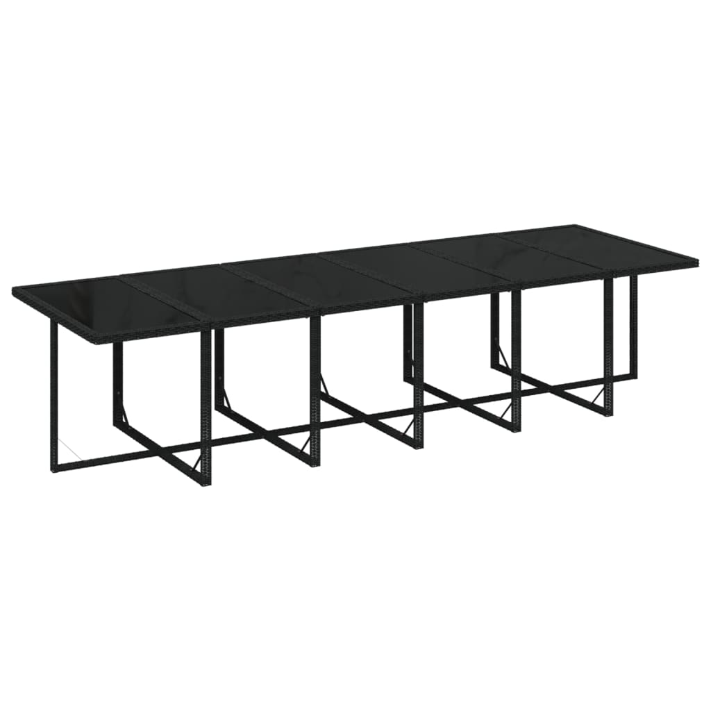 vidaXL 17-tlg. Garten-Essgruppe mit Kissen Poly Rattan Schwarz