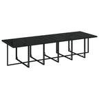vidaXL 17-tlg. Garten-Essgruppe mit Kissen Poly Rattan Schwarz