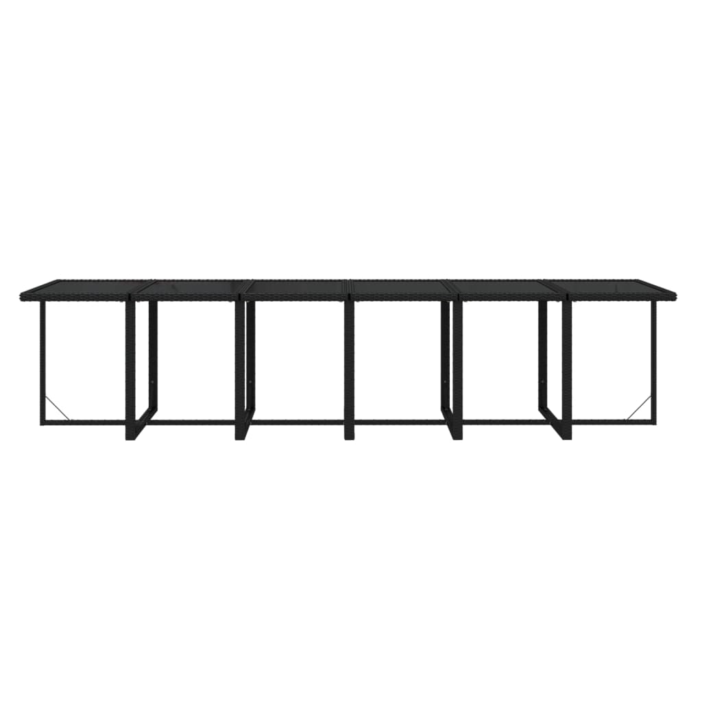 vidaXL 17-tlg. Garten-Essgruppe mit Kissen Poly Rattan Schwarz