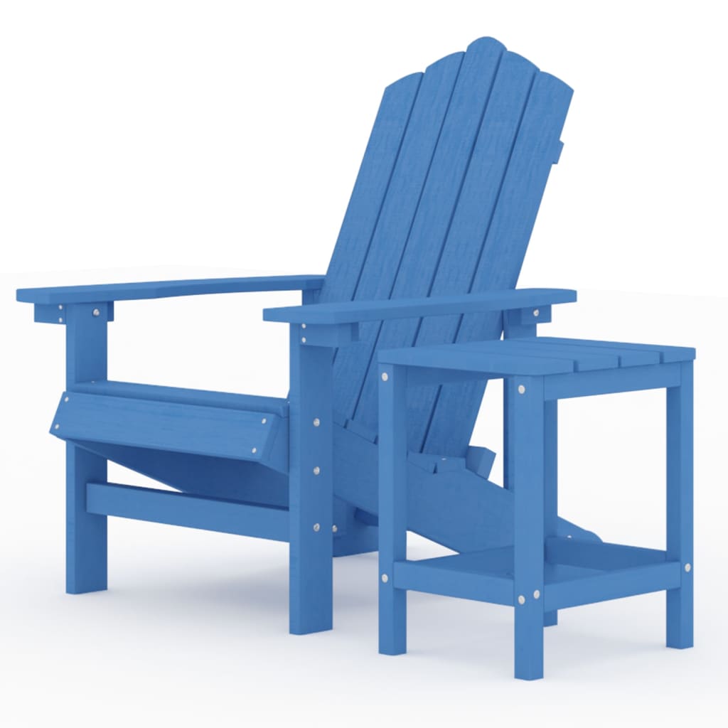 vidaXL Adirondack-Gartenstuhl mit Tisch HDPE Aquamarin